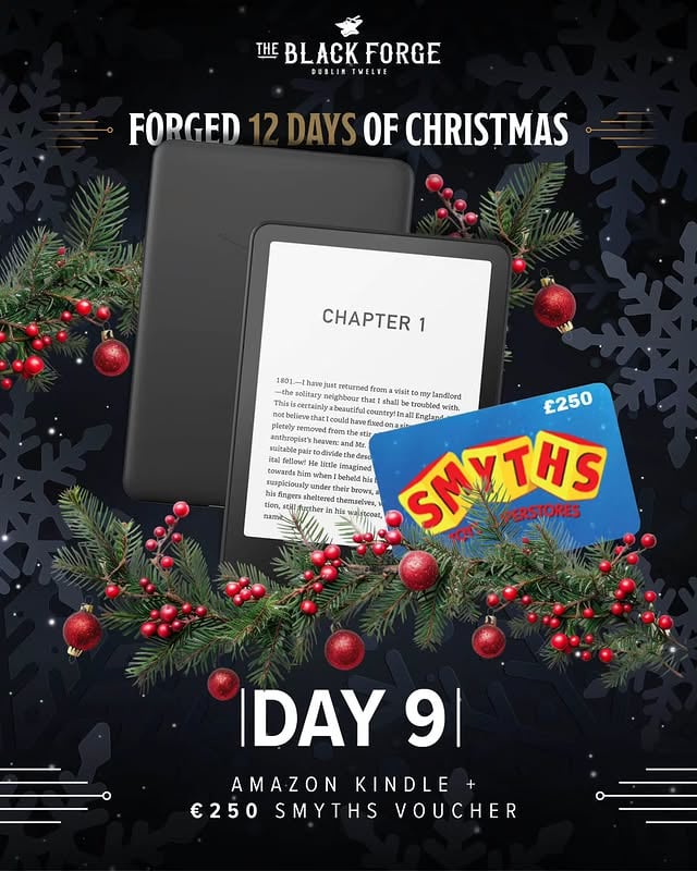 🎅✨🎄The Best Pub - The Best Prizes - Win An Amazon Kindle and A Smyth's Voucher 📚 🤓 🎁🎁 🎄 HOW TO ENTER 🎄🎅 Like this post ❤️🎄 Tag a friend you would share this with 👯🎅 Share to your story and spread the Christmas cheer ✨🖤Make Sure Your Not Private🖤That’s it. You’re in 🎉🎁 TERMS & IMPORTANT INFO 🎁🎄 Winners will be contacted by private DM from @theblackforgeinn verified account only🎅 We will NEVER ask for links, payments, card details or shipping fees🎄 Prizes are non transferable🎅 Winners contacted within 36 hours of the draw🎄 Beware of scammers and always double check the account before replyingGood luck and let the festive magic begin ✨🍀