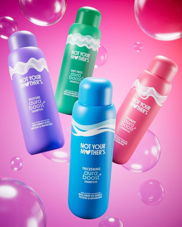 your wash day ritual just got elevated🚿meet aura boost: a collection of shampoo & conditioner duos made with feel-good fragrances that cleanse your hair while resetting your aura🫧🩷hydrate: smells like apple wood, feels like soft, hydrated hair 💙thickening: for fuller, stronger-feeling strands wrapped in vanilla chai💜 restore: repairs + revives hair with a sandalwood iris fragrance💚 anti-frizz: frizz-free strength meets coconut pistachio comfort this hair boost brings out the best you. glow get it.🔮🛍️ shop now on notyourmothers.comcoming soon to stores🛒#haircare #notyourmothers #shampooandconditioner #washday by @notyourmothers
