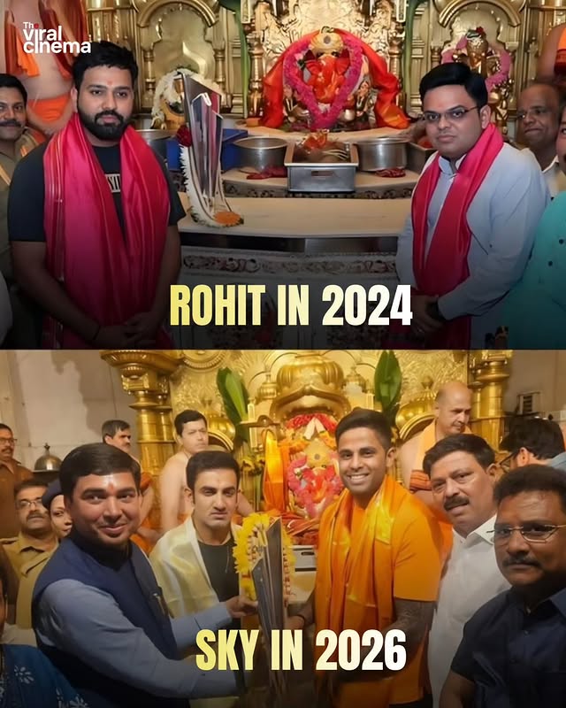 Suryakumar Yadav recently visited the sacred Shree Siddhivinayak Temple carrying the ICC Men's T20 World Cup trophy, seeking divine blessings after India’s historic triumph. 🙏🏆The Indian batting star was seen offering prayers at the famous temple in Mumbai, marking a special moment of gratitude following the team’s memorable victory. His visit reminded fans of a similar moment in 2024 when Rohit Sharma also visited Siddhivinayak Temple with the World Cup trophy after India’s win.The gesture reflects the players’ faith and tradition of seeking blessings after achieving major milestones. Images and videos from Suryakumar’s temple visit quickly went viral online, with fans celebrating both the victory and the emotional moment of gratitude. 🇮🇳✨Hashtags:#SuryakumarYadav #TeamIndia #T20WorldCup #SiddhivinayakTemple #CricketNews IndianCricket MenInBlue Champions TheViralCinema 🏏🙏 by @theviralcinema