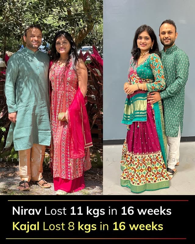 "Wow, Nirav and Kajal you guys have truly crushed your fitness goals! Your transformation is incredible! We still remember the day you guys joined @fitphysiqueofficial and wanted to achieve your fitness goal with all of your busy schedules and lifestyle but look at you guys now truly amazing and inspiring Transformation 💪🏻✨Keep inspiring others with your dedication and hard work. 🎉💪"If you also wants to lose fat or gain muscles naturally without any products then DM us for more information 📥 by @fitphysiqueofficial