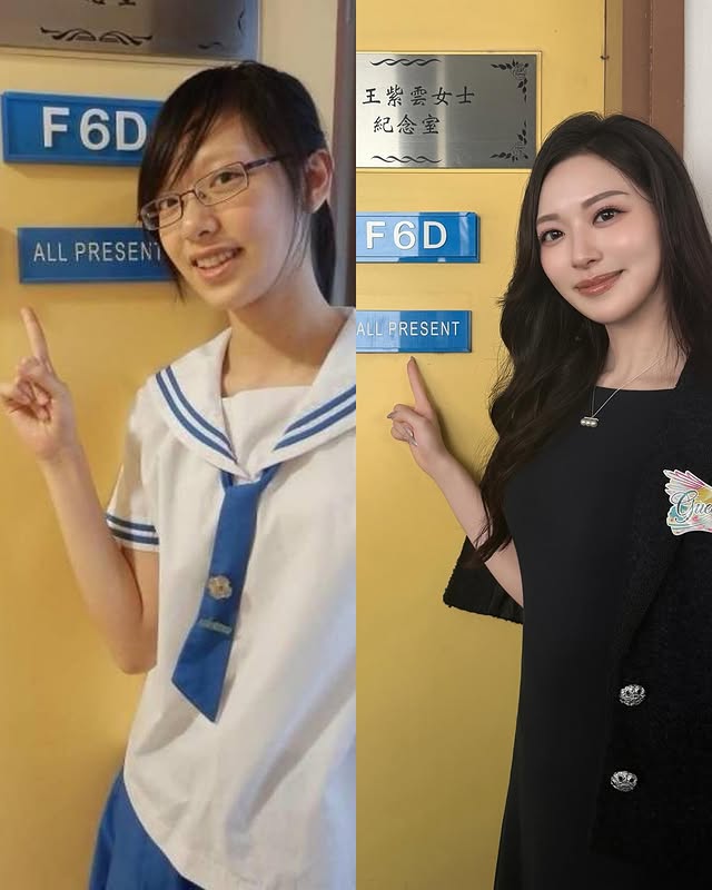 早前我回到母校，參加60周年校慶開放日，滿滿的回憶瞬間湧現✨踏進熟悉的校園，彷彿一下子回到了14年前的中學時代。我探望了校長和曾經教過我的老師，看到他們依然那麼親切、熟悉💖與師妹們交流時，她們提到經過6D課室（我以前的班房），都會模仿我當年在課室門前拍照的姿勢，還特意重現出相同的構圖！聽到後，我也忍不住回到這個「老地方」，拍下一張與14年前一模一樣的照片，不禁感慨時光的流逝。對比14年前和現在，大家覺得我變化大嗎？時間過去了，但對母校的情懷，以及那份學生時代的笑容，似乎從未改變❤️ by @crystalfyy