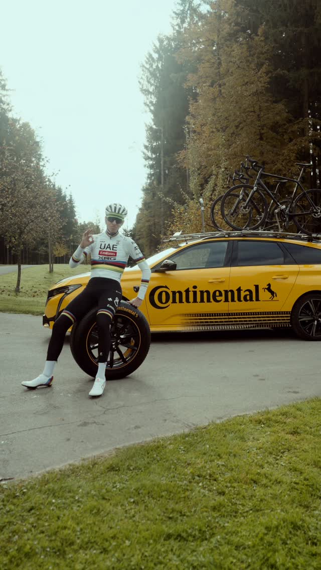 Racing into the next part of the season in style with my official safety partner Continental tires 🛞🤝 by @tadejpogacar