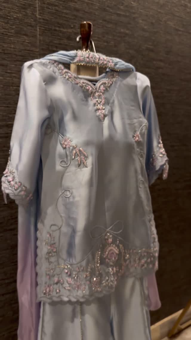 Sky blue & mauve contrast threadwork embroidery enhanced with delicate 3D butterfly 🦋 detailing — a dreamy fusion of soft elegance and modern artistry. Intricately crafted with fine embellishments to create a graceful statement look. For Order & Details: 03224498444Shop Online: https://sfsadiafaisal.com#LuxuryFormal #Handmade #PakistaniFashion #BehindTheScenes. by @sf_sadiafaisalofficial