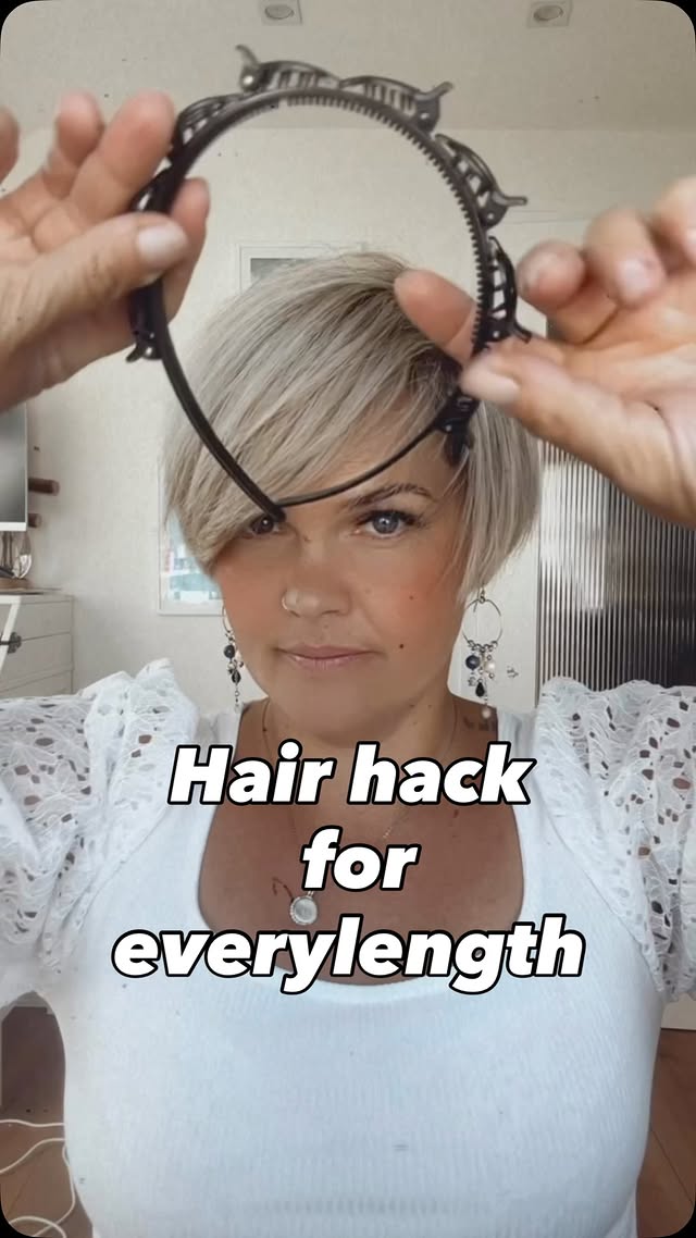 One of my favorite summer hair hacks for short and long hair. Perfect for hot days when you want to keep the front pieces out of your face without doing a complicated hairstyle.I use these regularly for myself and my kids because they are:• quick • comfortable • practical • and still look cuteNo more sweaty fringe sticking to your forehead.#hairhack #shorthair #summerhair #pixiecut #easyhairstyles by @salirasa