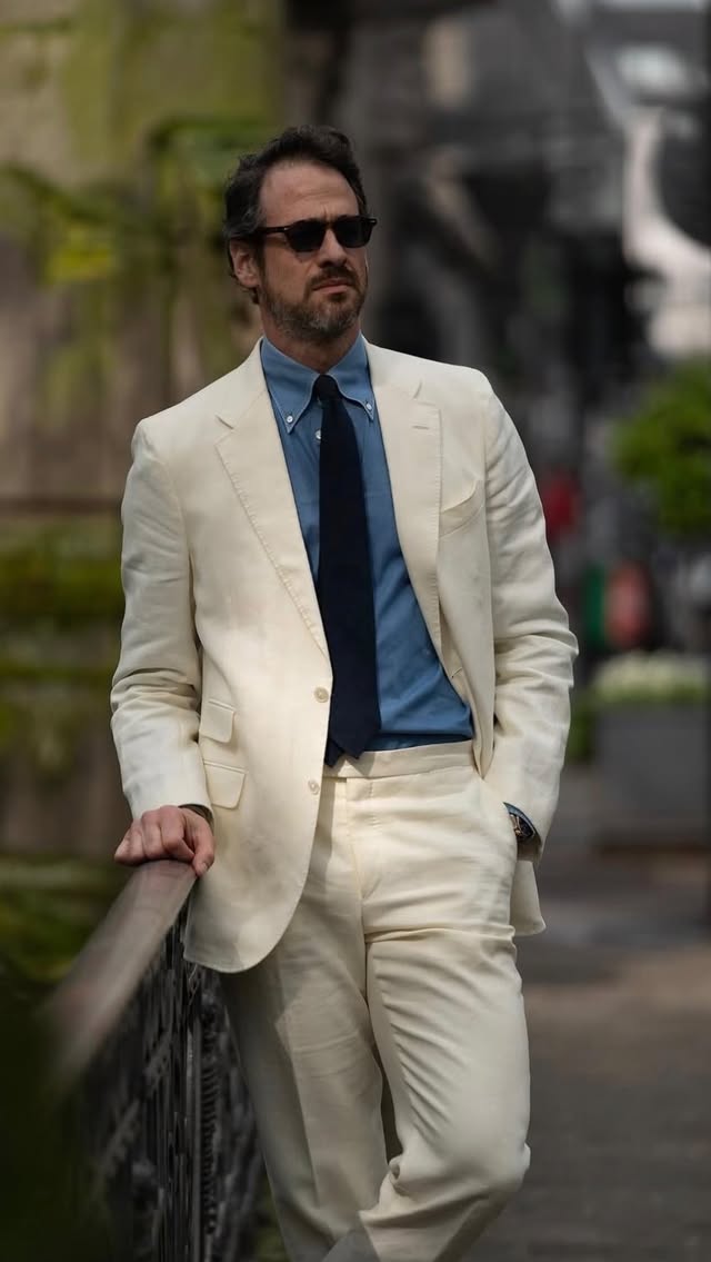 blue + white #suit #ootd by @clemenswirschke