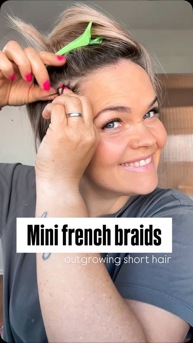 Mini french braids on my outgrowing undercut - cute short hair style for outgrowing hair #salirasa #shorthair #hairstyles #fblifestyle by @salirasa