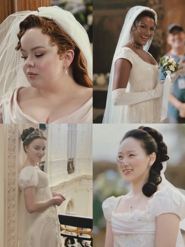 in their bridal era 🦢🤍 #bridgertonseason4 📷 - abridgertonlove via twitter/x@nicolacoughlan @simoneashley @phoebedynevor @yerinha_ @bridgertonnetflix @juliaquinnauthor @netflix #bridgerton #benedictbridgerton #benophie #netflix by @thebridgertonfamily