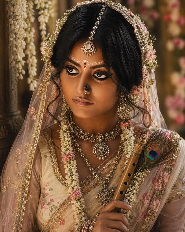 I also tried my Radha look through Chatgpt... Which one do you like more — Option 1 or Option 2?? by @katha_nandi