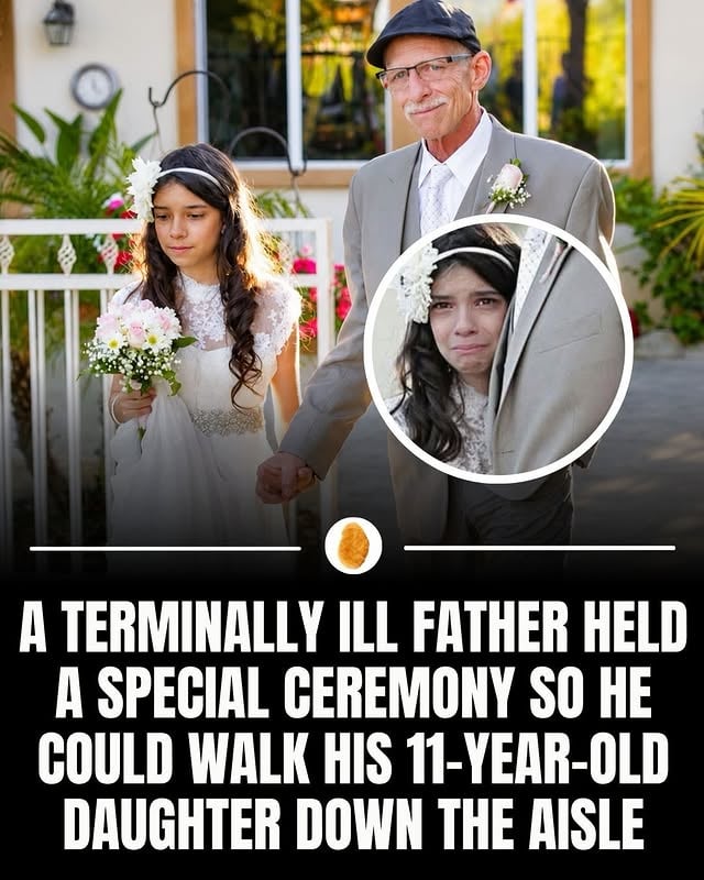 A father’s love truly has no limits. Knowing he may never live to see his daughter’s real wedding day, this terminally ill father organized a special ceremony so he could experience the moment of walking his 11-year-old daughter down the aisle.

What began as a heartbreaking reality became a beautiful memory built entirely on love, giving his daughter a moment she will carry with her forever.

The story is a powerful reminder to cherish every moment with the people we love most. Life is fragile, but the bond between family lasts forever. 🤍