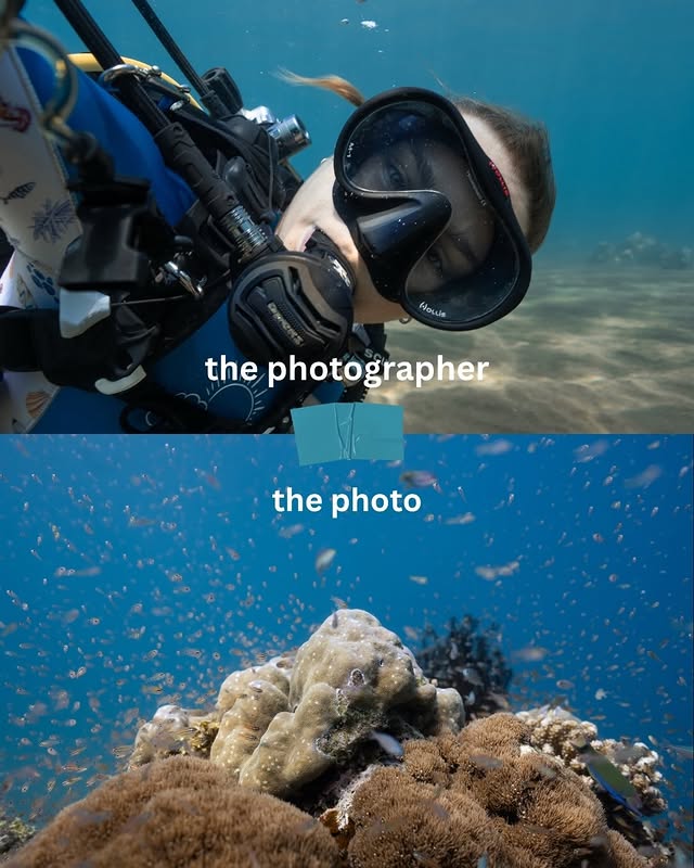 Thought I’d show my selfies with the photos I was taking on those days, do you can see both sides of one moment 🐠🫶🏼🪸Where do you think I should go diving next? #scuba #scubagirl #scubadiving #underwaterphoto #uwphoto by @the.scubagirl