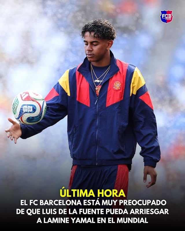 🚨 ÚLTIMA HORA: El FC Barcelona está muy preocupado de que Luis de la Fuente pueda arriesgar a Lamine Yamal en la Copa del Mundo.El Barça quiere que el regreso de Lamine Yamal sea gradual y controlado, pero temen que España lo alinee desde el primer partido de la fase de grupos. by @fcbisprime