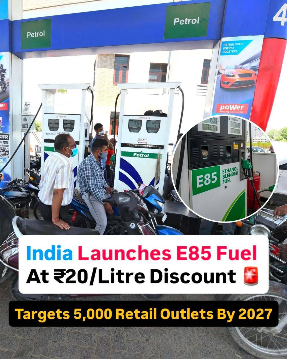 India will start rolling out gasoline blended with 85% ethanol (E85) that will be about 20 rupees per litre cheaper than regular E20 ​fuel, Oil Minister Hardeep Singh Puri said on Friday. Indian ‌automakers have started launching flex-fuel vehicles that are compatible with the higher ethanol variant. 

#india #ethanol #dl #nb