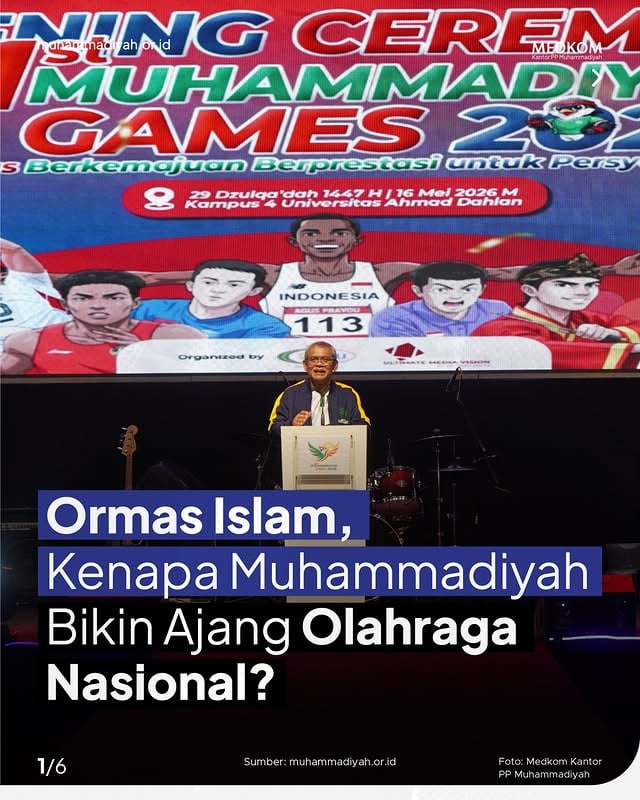 Siapa ni yang kemarin berpartisipasi dalam kompetisi di The 1st Muhammadiyah Games 2026?

Bukan tentang siapa yang menjadi juara, tapi ada nilai-nilai yang bisa jadi pelajaran dan terus dipelihara, seperti kedisiplinan, sportifitas, kejujuran, saling menghormati, dan pantang menyerah.

Yuk, gemar berolahraga untuk jiwa dan raga yang lebih sehat dan kuat!

#Olahraga #Muhammadiyah #IslamBerkemajuan