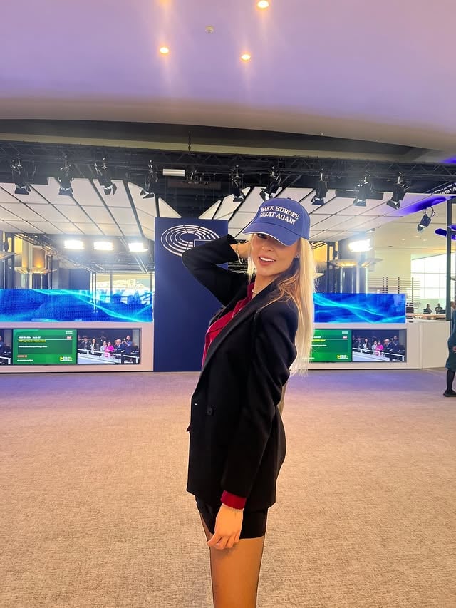 Busy here in the European Parliament. Making Europe Great again and fighting woke mind virus. by @itsweronikarogowska