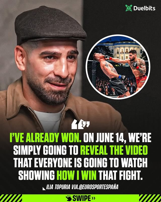 Ilia Topuria says the fight is already won — all that's left is for the video of his victory to be released. 🎥🥇

© EurosportEspaña YT