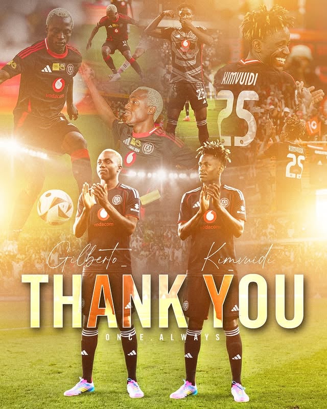 Thank You, Gilberto & Kimvuidi

⚫⚪🔴⭐
#OrlandoPirates
#OnceAlways