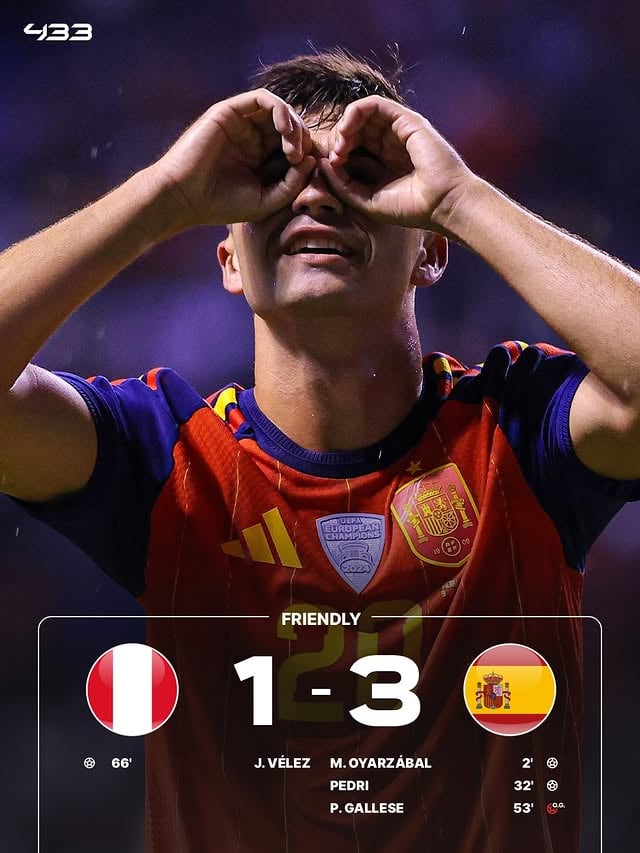𝐒𝐏𝐀𝐈𝐍 𝐖𝐈𝐓𝐇 𝐓𝐇𝐄 𝐄𝐘𝐄𝐒 𝐎𝐍 𝐓𝐇𝐄 𝐏𝐑𝐈𝐙𝐄 🇪🇸👀La Roja wrap up their World Cup preparations with another convincing win, making it 10 games unbeaten 👏Pedri and Oyarzábal score, while Ferran and Cubarsí register an assist each 🅰️🅰️Will Spain manage to go all the way? 🏆