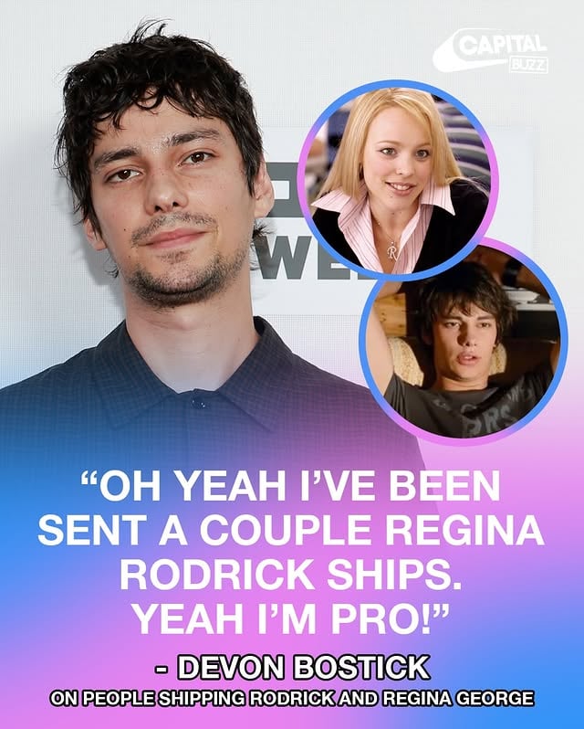 “I get it. They seem right for each other.” 😭ICYMI, ‘Rodrina’, ‘Rodgina’ or whatever you want to call them, people are shipping Diary of a Wimpy Kid’s Rodrick Heffley with Mean Girl’s Regina George HARD🖤⛓️💅🎀Now Rodrick actor Devon Bostick has weighed in on the ship in a new interview with @tiff_net, and it’s safe to say he approves 👀Buzzards, are you here for the pairing?!#diaryofawimpykid #rodrickheffley #meangirls #reginageorge #rodgina by @capitalbuzz