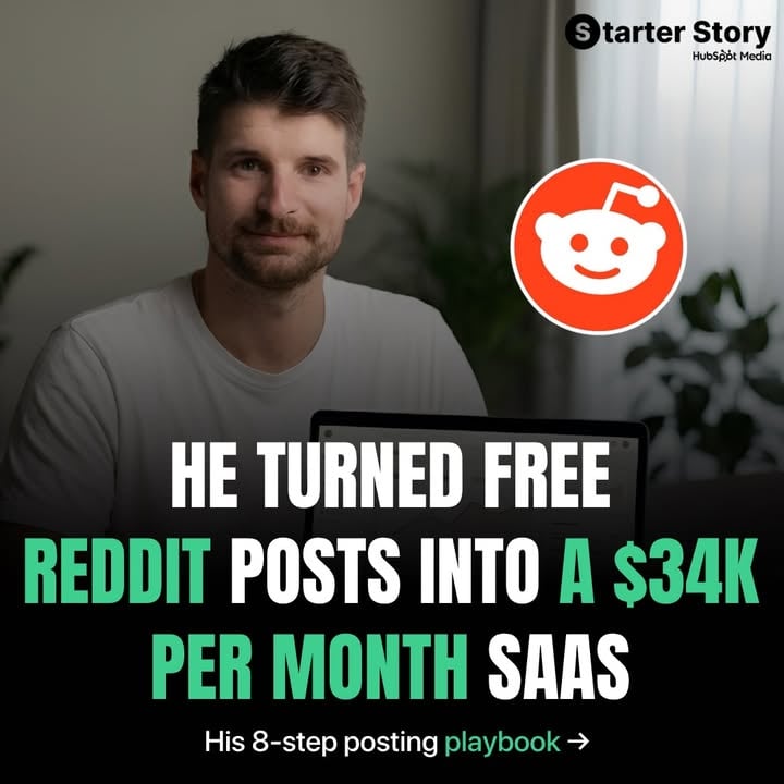 He didn’t have a marketing budget, and he isn’t even a native English speaker.

Romàn used Reddit to build a $34K/month SaaS in just 6 months.

> 11 million+ impressions
> 40,000+ visitors to his site
> $0 in ad spend
> 100+ paying customers from Reddit alone

One post about getting rejected from Y Combinator got 179,000 views and 15 clients. Another about paying LinkedIn influencers $1,250 pulled 2,000 visitors and 10–15 customers.

His system is wild: one account per browser, 7–14 days of pure warmup (no marketing, just upvotes and comments), hide your feed so people can’t see you spam the same SaaS, then a 15-marketer group chat that upvotes every new post in the first 10 minutes.

He never drops the SaaS link in the post itself 

only curiosity + proof.

Comment or DM me “REVENUEBOOK” and I’ll send you the full episode + the 8-step Reddit playbook Romàn used to build Gojiberry AI.