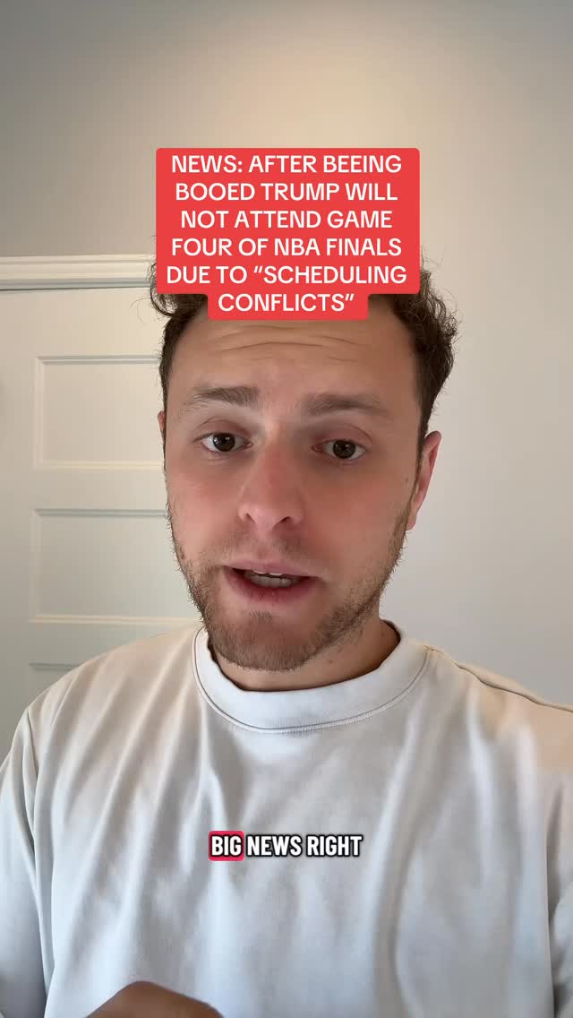 NEWS: After being booed all night, Trump will not be attending Game 4 of the NBA finals due to “scheduling conflicts” per ESPN.