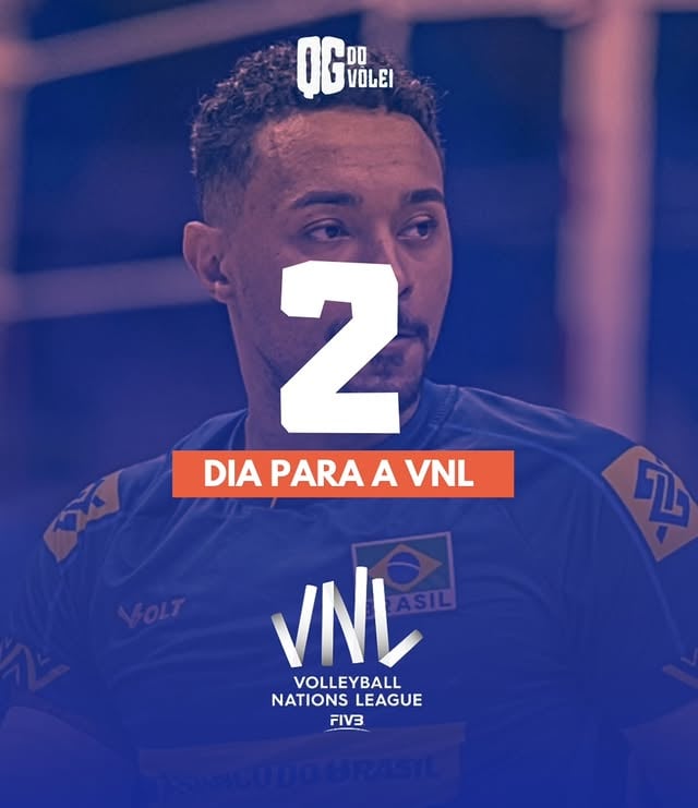 2 dias! ✨Faltam 2 dias para o início da Liga das Nações no naipe Masculino! A estreia da Seleção Brasileira acontece no dia 10 de junho, às 20h, diante do Irã, marcando o começo de mais uma jornada em busca do pódio.📸 @pedro_teixa by @qgdovolei