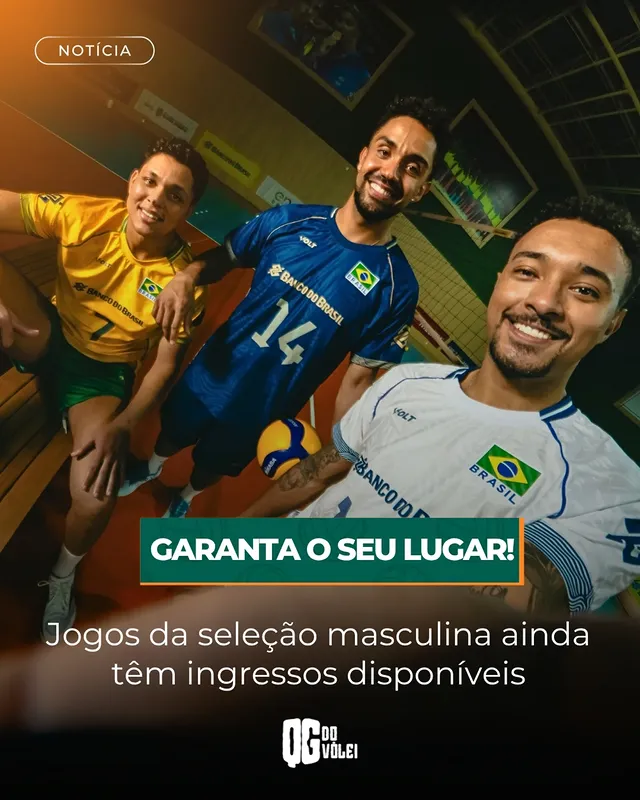 Ainda não garantiu seu ingresso? 🤔 A venda de ingressos para os jogos da Seleção Brasileira Masculina na etapa de Brasília da Liga das Nações 2026 segue aberta. Essa é a oportunidade de acompanhar de perto os confrontos do Brasil contra Irã, Sérvia, Bélgica e Argentina e fazer a diferença nas arquibancadas. 🎟️ Os ingressos estão disponíveis na Ticketmaster, link fixado na foto. by @qgdovolei
