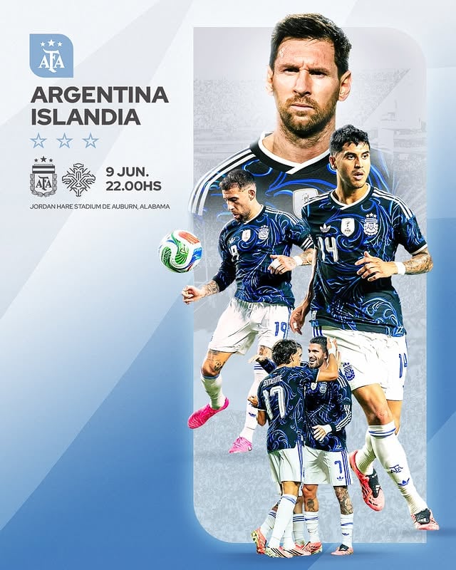 🏆 #SelecciónMayor🗓️ Amistoso Internacional⚽ #Argentina 🇦🇷 🆚 #Islandia 🇮🇸🕐 22.00🏟️ Jordan Hare Stadium📣 ¡Cada vez falta menos para la #CopaMundial2026! ⭐⭐⭐