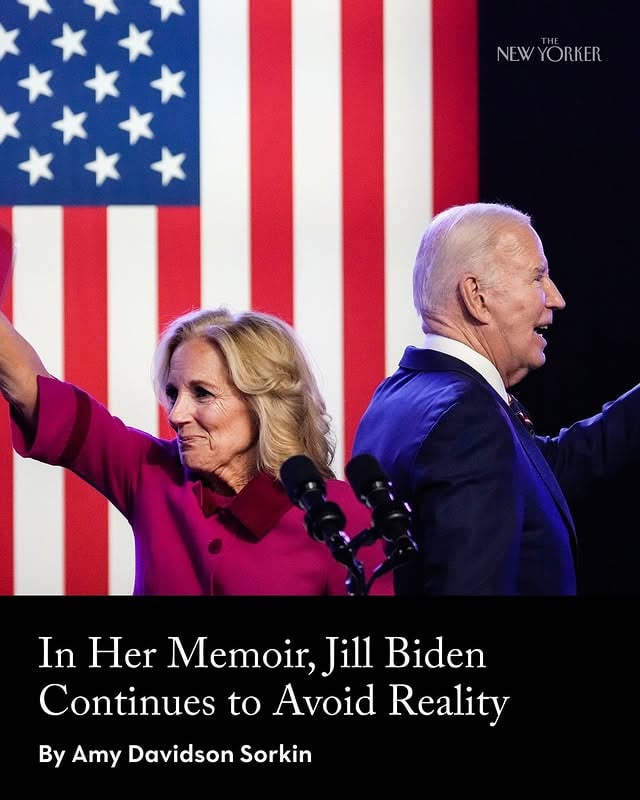 Before Jill Biden’s new memoir was published, she made headlines by saying that, while watching her husband’s disastrous performance during his debate with Donald Trump in June, 2024, she’d wondered if he might be having a stroke. That revelation raised other questions: Why didn’t she intervene? Did she seek a medical follow-up? And why insist, afterward, that all was well? But in the book, it turns out, she dismissed her stroke fear once she had spoken to her husband and decided that he was fine. Her more enduring worry was: “Oh God—will people watching assume that this is how he is all the time?”

She insists that he was not: that behind the scenes, her husband’s capacities weren’t meaningfully diminished; that he was older, yes, but fine; that the debate was a one-off aberration, and that the notion of a health coverup is simply “absurd.” “But a surprising aspect of the book is how little time she spends backing up that claim, which, in the wake of other reporting on the Administration, both before and after the election, is increasingly dubious,” Amy Davidson Sorkin writes. “She more or less shrugs and declares the debate business a mystery; again and again, she retreats to her main theme, which is that her life in the White House was ‘magical,’ like being in a beautiful ‘snow globe.’ ” At the link in our bio, Davidson Sorkin writes about the former First Lady’s frustrating memoir, which keeps putting up hurdles for even the most sympathetic of readers. Photograph by Drew Angerer / Getty.
