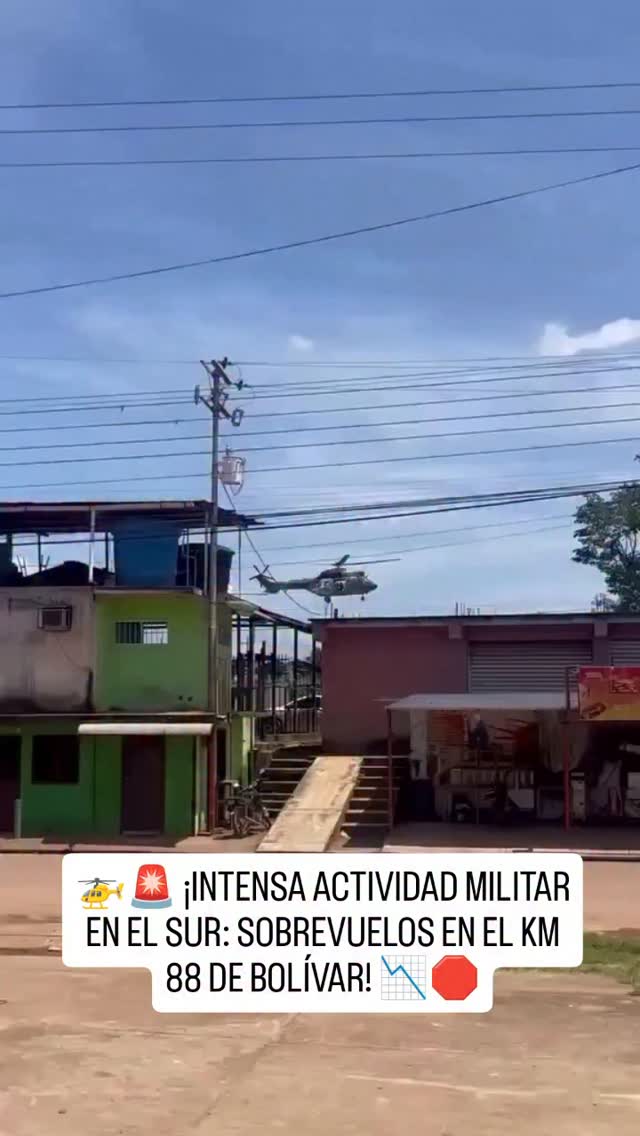 🚀 ¡DATO MATA RELATO! La tranquilidad en el Kilómetro 88 y Las Claritas fue interrumpida esta jornada de martes por el despliegue de aeronaves de la Aviación Militar Bolivariana. Habitantes de la Troncal 10 captaron el momento en que un helicóptero Eurocopter AS 532AC Cougar realizaba maniobras a baja altura sobre zonas comerciales y residenciales. 🛑⚠️🕵️‍♂️ EL DATAZO:Despliegue operativo: El sobrevuelo, identificado como parte de la flota de la AMB, marca una presencia militar inusual en la zona.El objetivo en la mira: Reportes extraoficiales indican que este despliegue forma parte de una operación militar activa orientada a desarticular estructuras del crimen organizado y grupos irregulares que ejercen control sobre la minería ilegal en el sur del país.Silencio oficial: Hasta la presente hora, las autoridades militares no han brindado un balance detallado sobre los objetivos alcanzados o la situación en el terreno tras estas maniobras.#TeGustaEsteDato porque el sur del estado Bolívar sigue siendo un tablero de alta tensión. Cuando el control de la minería ilegal se disputa, la presencia de fuerza militar es el mensaje más claro de que la situación requiere atención urgente. 👊⚡👇 ¿Qué opinas sobre el impacto de estas operaciones militares en el sur del país? ¿Crees que son suficientes para frenar el control de los grupos irregulares en las zonas mineras? ¡La caja de comentarios es tuya, vamos a analizar esta realidad! 💬🗣️#TeGustaEsteDato #Bolívar #Km88 #LasClaritas Troncal10 AMB by @tegustaestedato