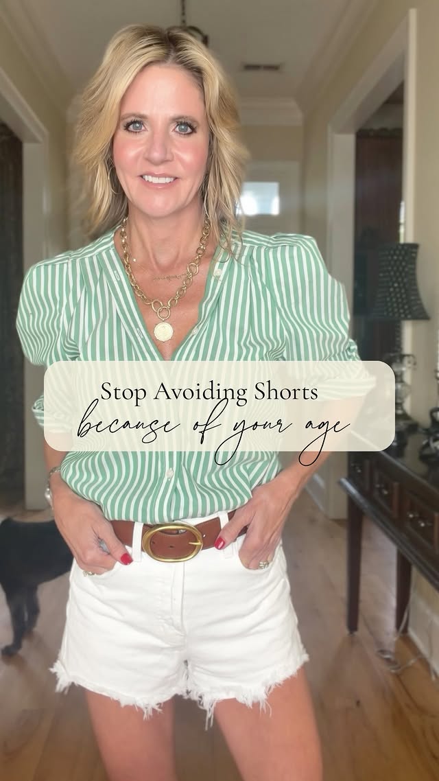 Comment STYLE and I’ll DM you the link to my exact outfit plus some of my favorite flattering shorts! (I have several discount codes that will be sent with the link, including my shirt, shorts & body oil 😉).

If you’ve decided you can’t wear shorts at 50… keep watching!
The most flattering shorts for women over 50 aren’t about a longer inseam or hiding your legs — they’re about cut, proportion, and a few tricks that help our legs look better! 

These work for every inseam and every body type. Shorts season is for all of us — you just have to find the right pair.

Save this post for your next summer shopping trip, and share with a friend who needs a nudge to wear shorts!

Follow me @traceyrogersstyle for more style tips for women over 50 — because your age is not your dress code!

#shortsover50 #fashionover50 #styleover50  #over50style