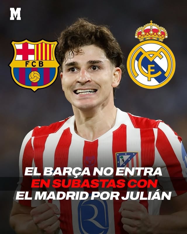 ❌ El Barça no quiere subasta y espera un movimiento de Julián Alvarez. El Real Madrid podría estar detrás del argentino… el Atleti no baja de 150M€ 💰