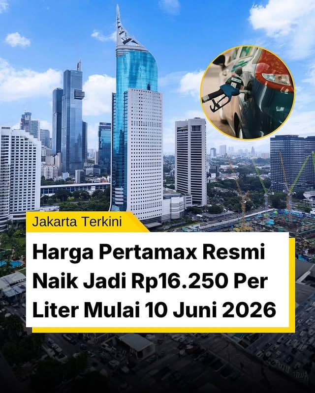Pertamina kembali menaikkan harga BBM miliknya, kali ini Pertamax dan Pertamax Green resmi naik harganya per Rabu (10/6).

Sebelumnya harga Pertamax (RON 92) harganya Rp12.300 kini naik menjadi Rp16.250 per liter.

Sementara itu, Pertamax Gresn (RON 95) naik menjadi Rp17.000 per liter.

Follow @jakarta.terkini agar tidak ketinggalan info terkini di Jakarta.

#JakartaTerkini