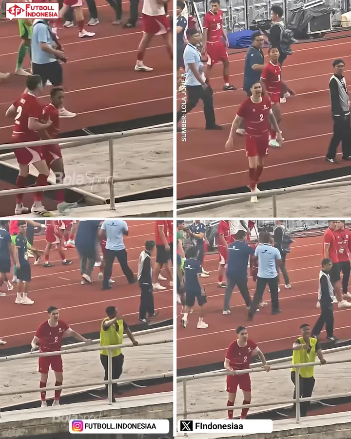 ✅🇮🇩 Momen Kapten timnas Indonesia, Kevin Diks menenangkan Beckham Putra yang mendapat perlakuan kurang mengenakan dari salah satu suporter di Tribun. 

Waduh kedua kalinya. Sangat disayangkan kejadian ini kembali terulang😢