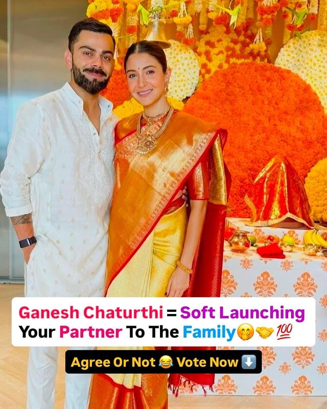 Trust Bappa. Everything will work out. 🙏❤️ Share this with your partner. 

📸- anushkasharma 

#viratkohli #anushkasharma #dl #nb #ganpatibappamorya