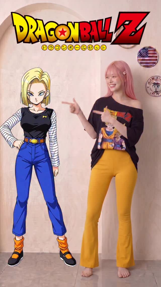 Android 18 from Dragon Ball Cosplay Transformation 💛